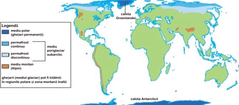 Localizarea zonei reci pe glob